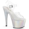 Pleaser - ADORE708LQ Sandale à bride à la cheville, Pole dance chaussures - Transparent/Couleur argent Product image